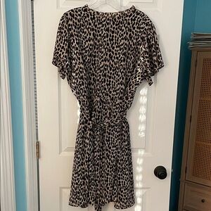 LOFT Leopard Print Midi Dress